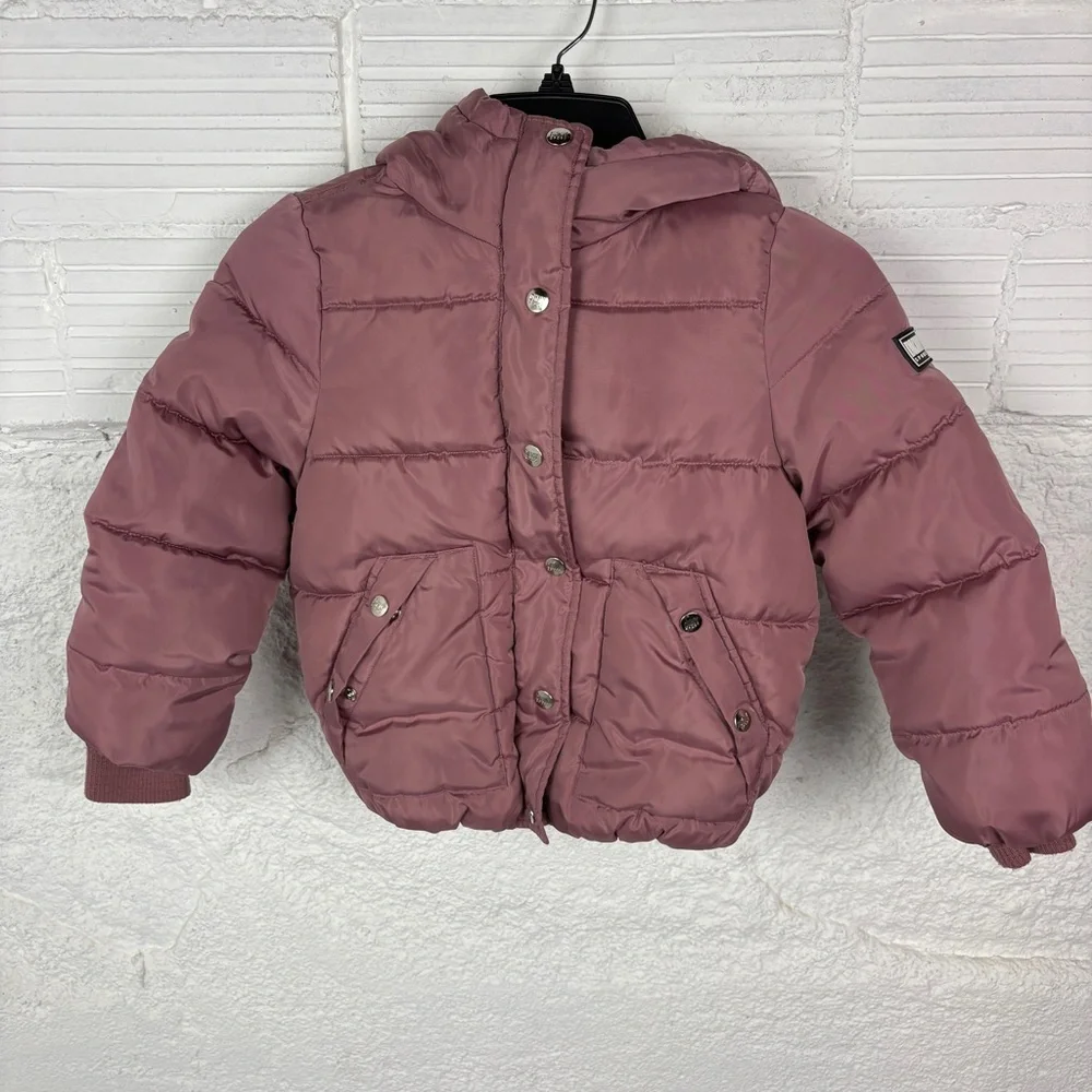 DKNY SPORT pale rose Pink Sherpa lined Puffer warm winter Jacket size 6X
